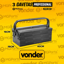 Caixa de Ferramentas 7 Gavetas Vonder 50 Cm Profissional Metálica Vonder Sanfonada Reforçada Cabo