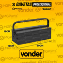 Caixa de Ferramentas 7 Gavetas Vonder 50 Cm Profissional Metálica Vonder Sanfonada Reforçada Cabo