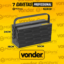 Caixa de Ferramentas 7 Gavetas Vonder 50 Cm Profissional Metálica Vonder Sanfonada Reforçada Cabo