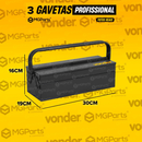 Caixa de Ferramentas 7 Gavetas Vonder 50 Cm Profissional Metálica Vonder Sanfonada Reforçada Cabo