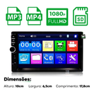 Central Multimídia Universal 2 Din Mp5 Espelhamento Android Ios Bluetooth Som Automotivo