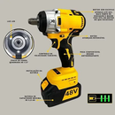 Chave de Impacto Profissional Bateria 48V de Litio recarregável portátil parafusadeira de impacto torque - Bivolt