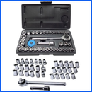 40 PCS Kit Jogo De Chave De Catraca Reversível Com Soquetes