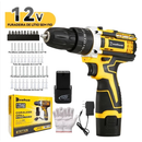 Furadeira Parafusadeira 26V/18V/12V Baterias Sem Fio Impacto Com Maleta Completo Broca Caixa de papelão Maleta Bivolt~