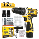 Furadeira Parafusadeira 26V/18V/12V Baterias Sem Fio Impacto Com Maleta Completo Broca Caixa de papelão Maleta Bivolt~