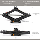 Macaco Sanfona Carro Suporta 2 Toneladas 2000 kgs Jacaré Universal Original Troca Pneu zapstoreshop