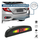 Kit Sensor De Estacionamento Ré 4 Sensores Display 22mm Universal Para Carro