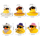 TIMEKEY Anel De Verão Ornamento De Pato De Borracha Amarela Decoração De Carro Chapéu De Cowboy Fofo Duckies Ornamentos De Interiores Acessórios De Casa H5p