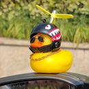 Decoração para carros-Capacete de pato,decoração de bicicleta,pequeno pato amarelo com bambu