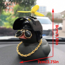 Decoração para carros-Capacete de pato,decoração de bicicleta,pequeno pato amarelo com bambu