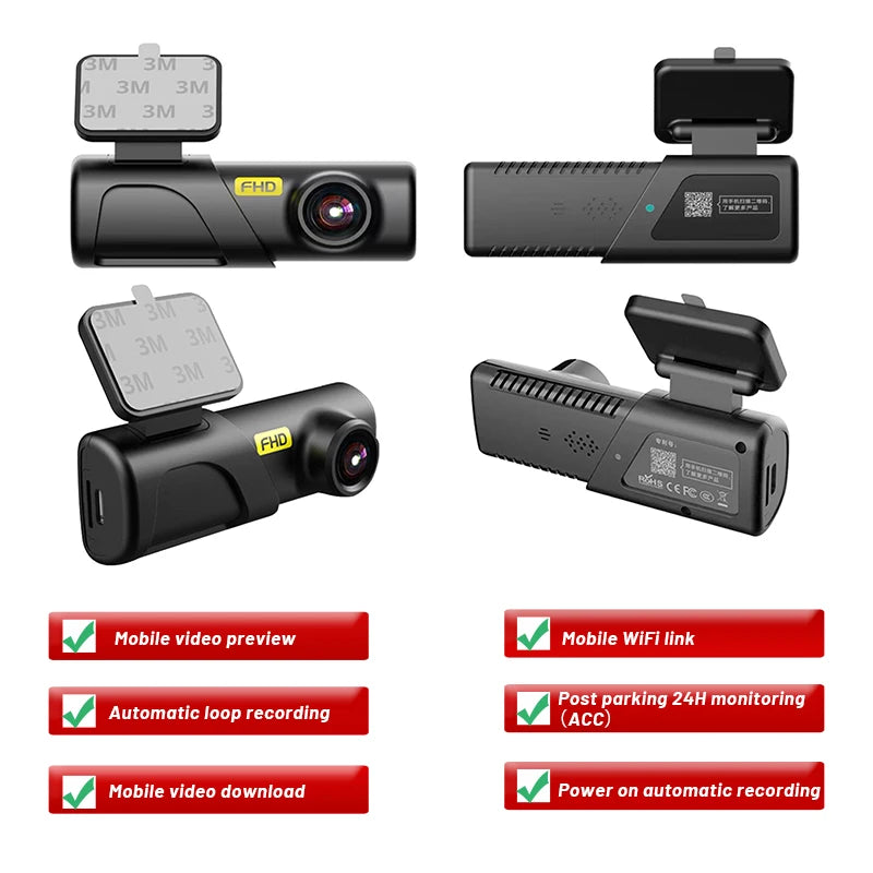 HD1080P câmera de painel, câmera interna carro dashcams