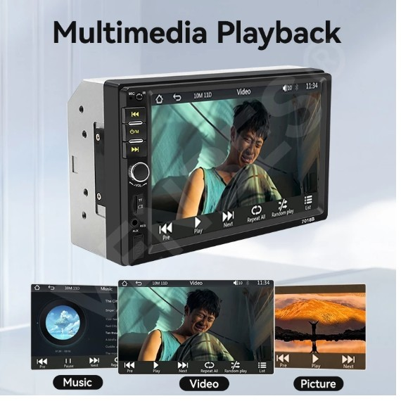 Central Multimídia Universal 2 Din Mp5 Espelhamento Android Ios Bluetooth Som Automotivo