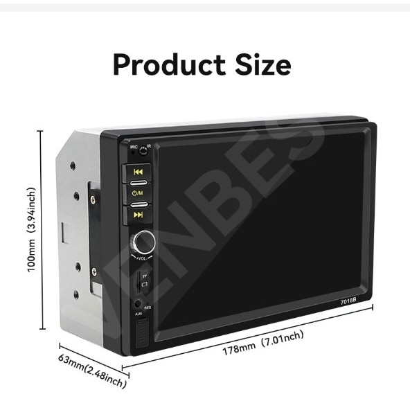 Central Multimídia Universal 2 Din Mp5 Espelhamento Android Ios Bluetooth Som Automotivo