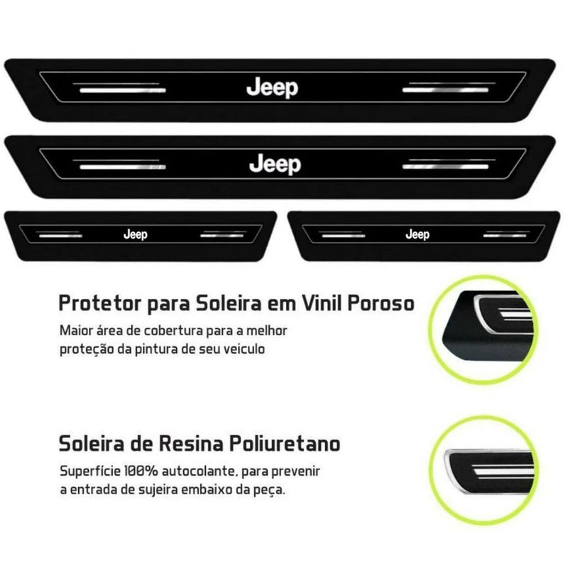 Soleira Resinada Proteção Porta 4 Portas 8 Peças - Promoção