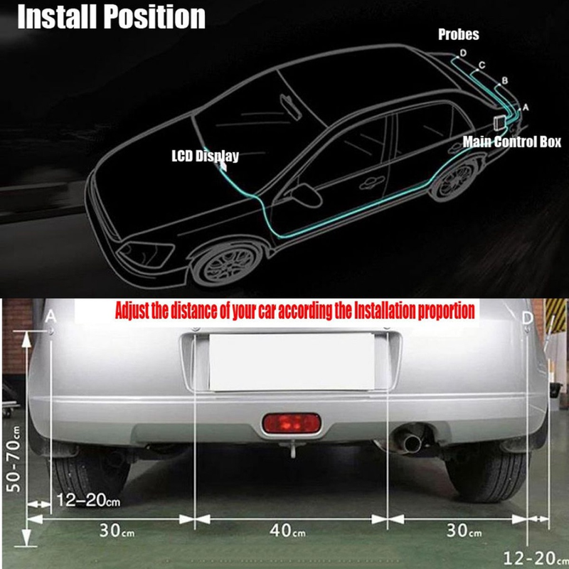 Sensor De Estacionamento Com Cabo De 2,5 M Para Kit De Sensores De 22 Mm Sistema Reverso De Monitor
