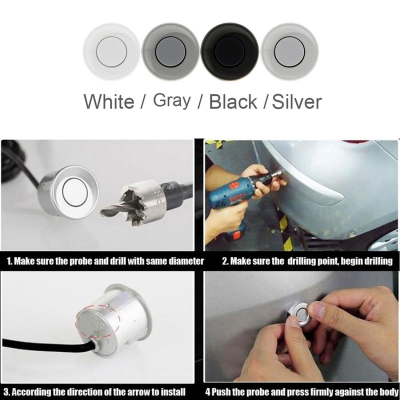 Sensor De Estacionamento Com Cabo De 2,5 M Para Kit De Sensores De 22 Mm Sistema Reverso De Monitor