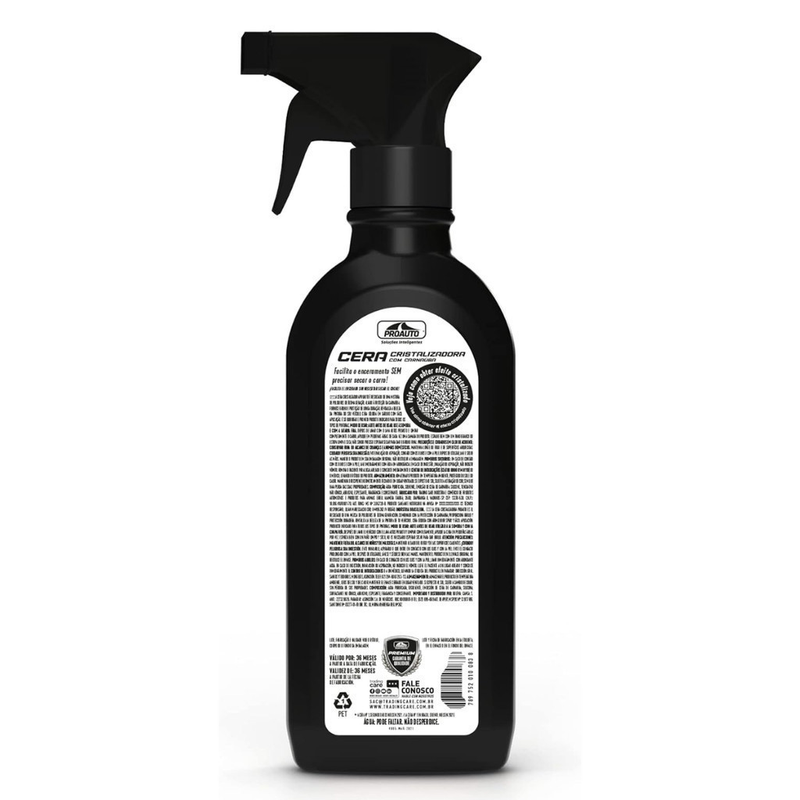 Cera Líquida Automotiva C/ Borrifador Cristalizadora Carnaúba Proauto 500ML