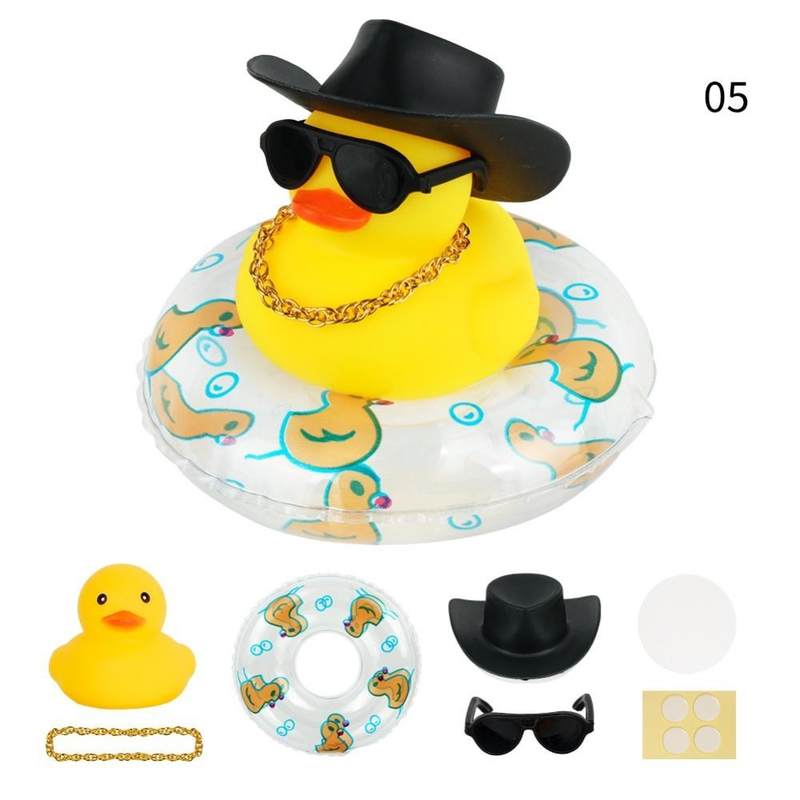 Pato De Borracha Amarela Decoração De Carro Chapéu De Cowboy Fofo Duckies Ornamentos De Interiores Acessórios De Casa H5p TIMEKEY Anel De Verão Ornamento