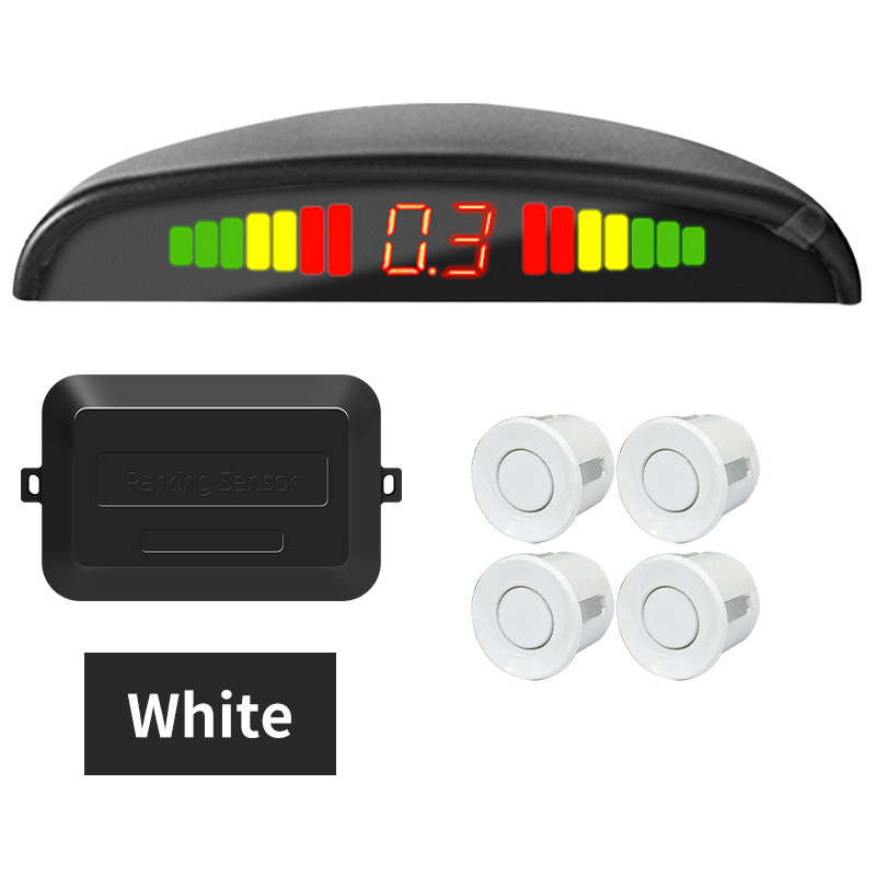 Kit Sensor De Estacionamento Ré 4 Sensores Display 22mm Universal Para Carro