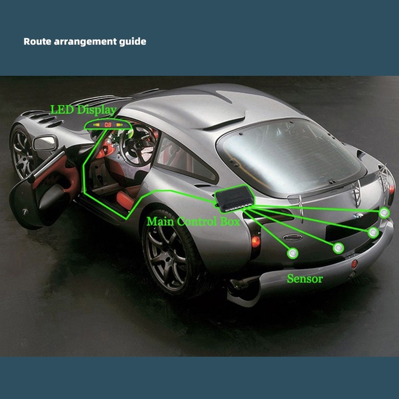 Kit Sensor De Estacionamento Ré 4 Sensores Display 22mm Universal Para Carro